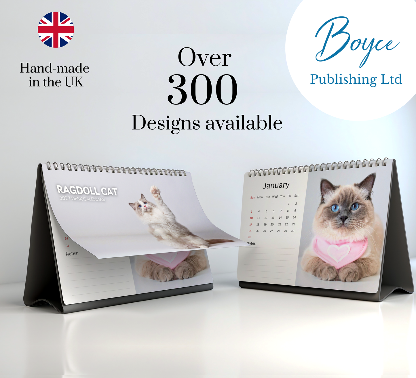 Ragdoll Cat Desk Calendar 2027-2028