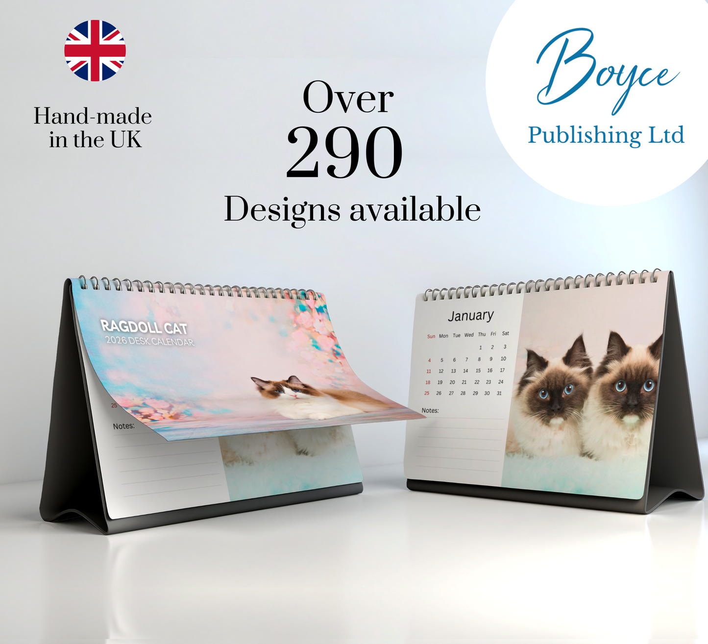 Ragdoll Cat Desk Calendar 2026-2027