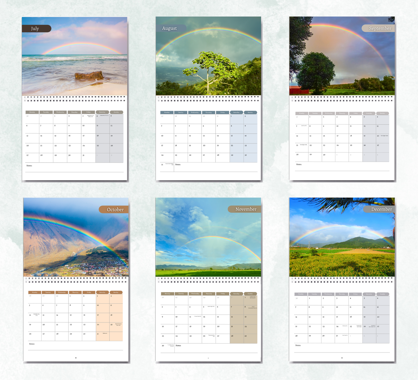 Rainbows Calendar 2027