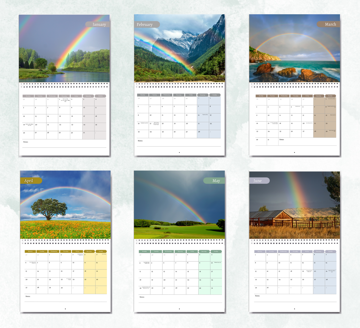 Rainbows Calendar 2026