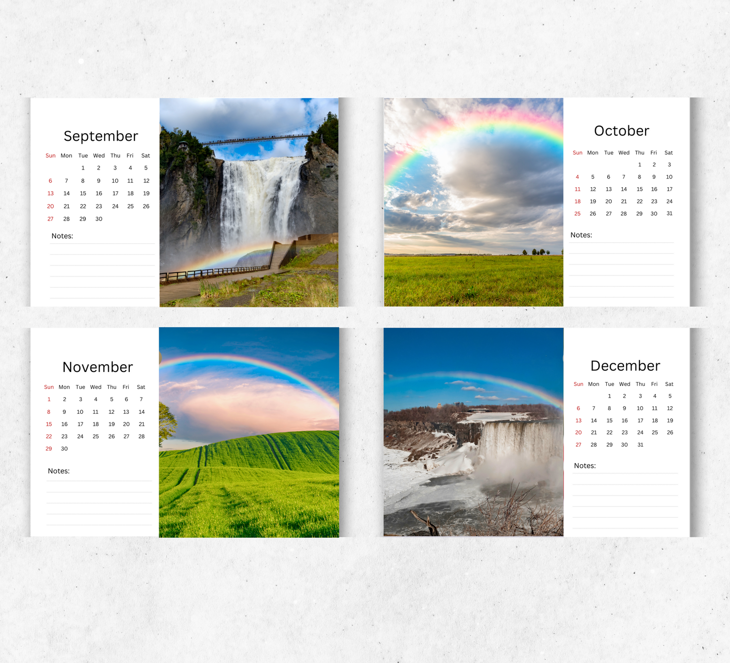 Rainbows Desk Calendar 2026-2027