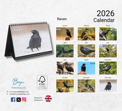 Raven Desk Calendar 2026-2027