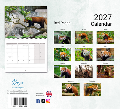 Red Panda Calendar 2027
