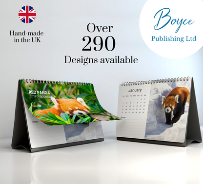 Red Panda Desk Calendar 2026-2027