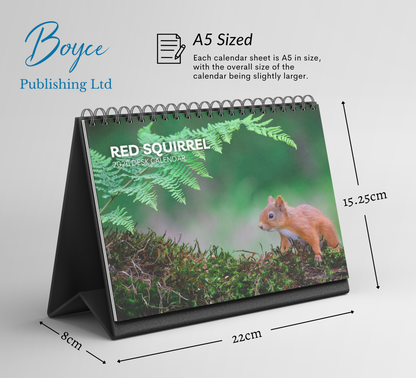 Red Squirrel Desk Calendar 2026-2027