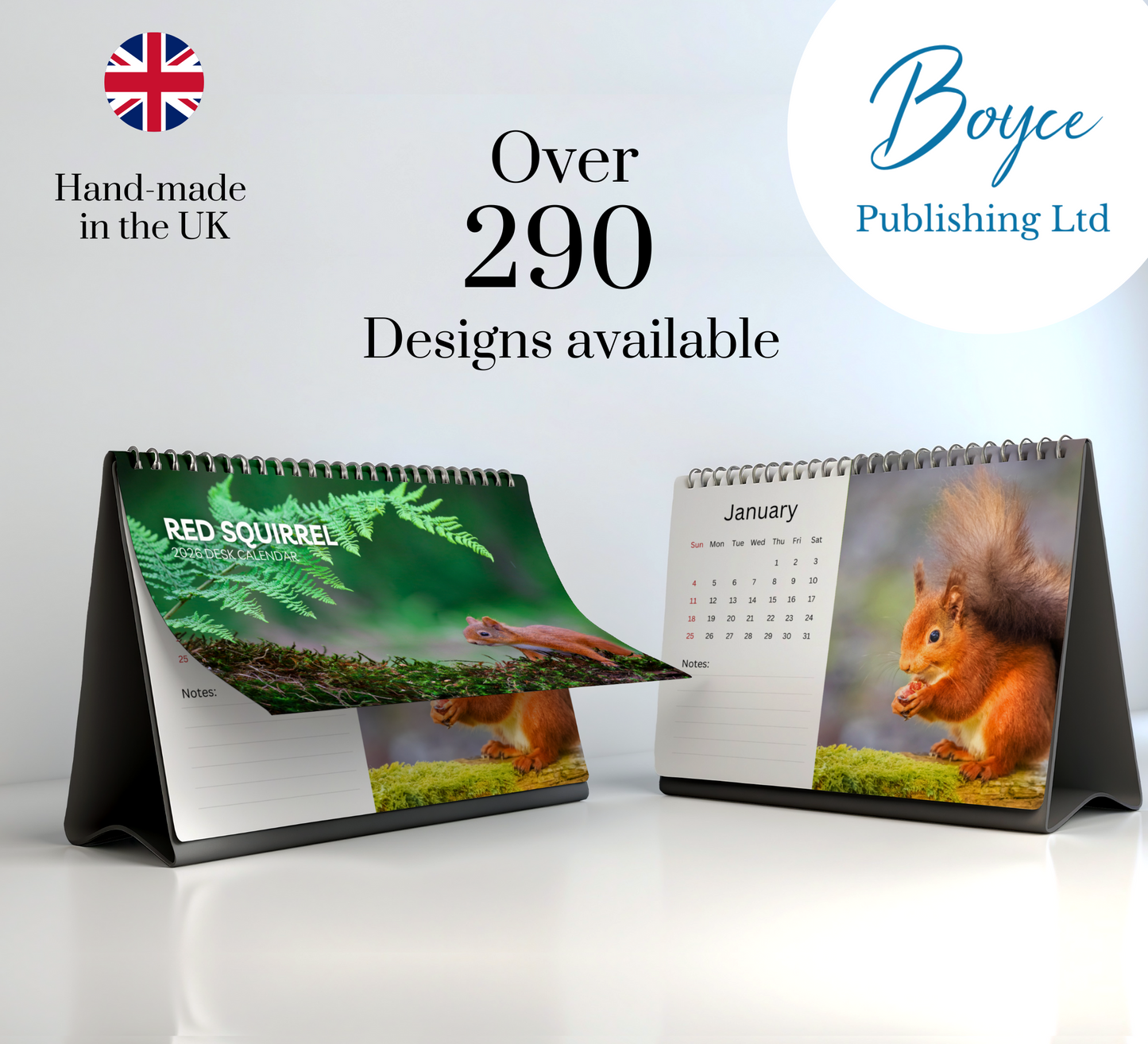 Red Squirrel Desk Calendar 2026-2027
