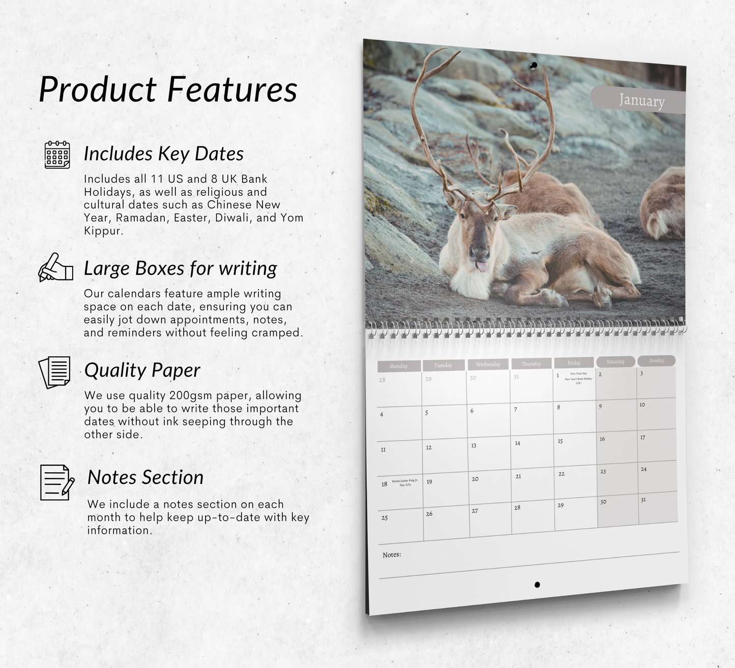 Reindeer Calendar 2027