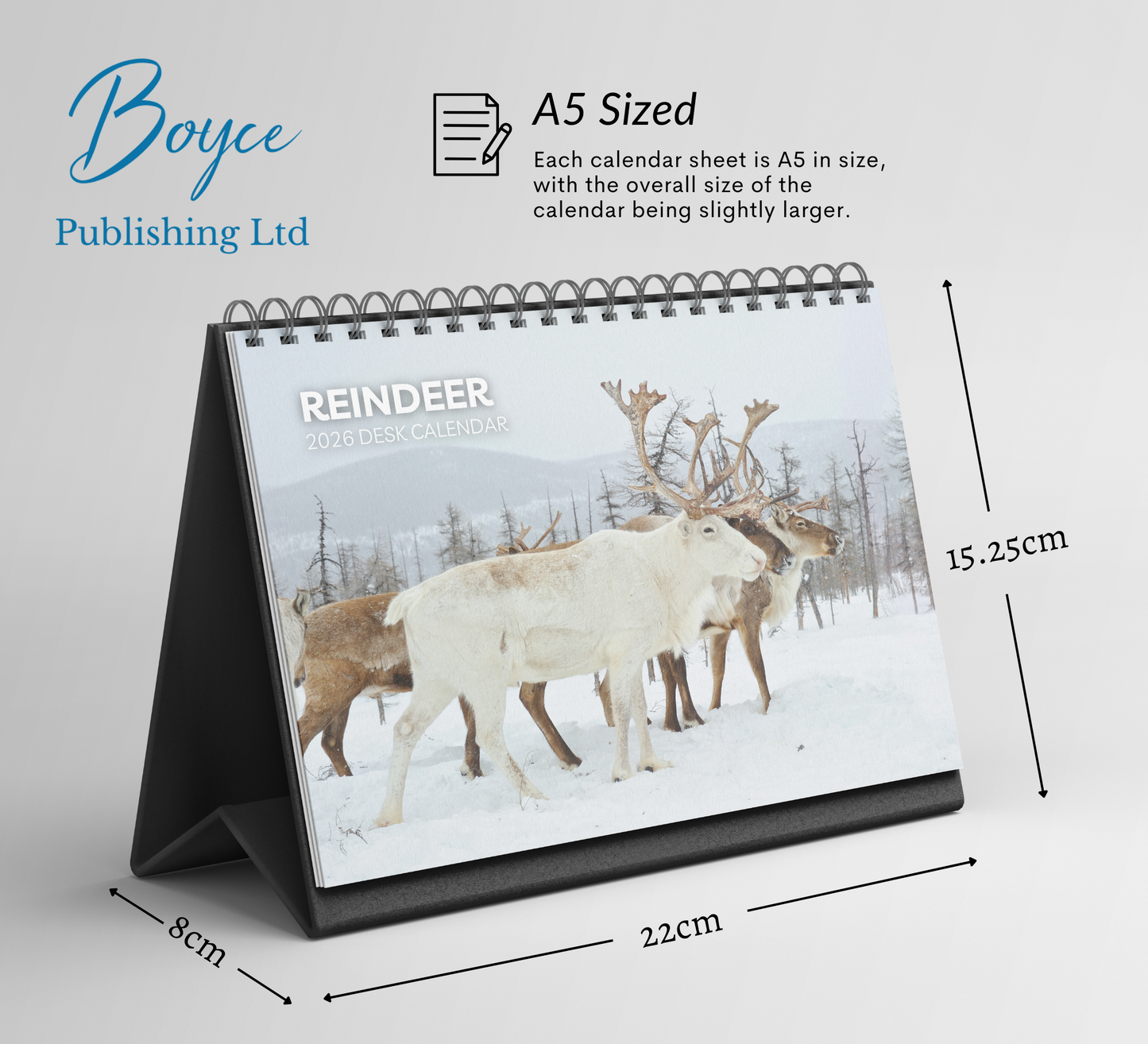 Reindeer Desk Calendar 2026-2027