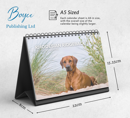 Rhodesian Ridgeback Desk Calendar 2027-2028