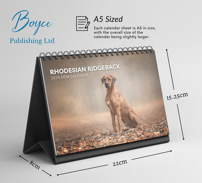 Rhodesian Ridgeback Desk Calendar 2026-2027