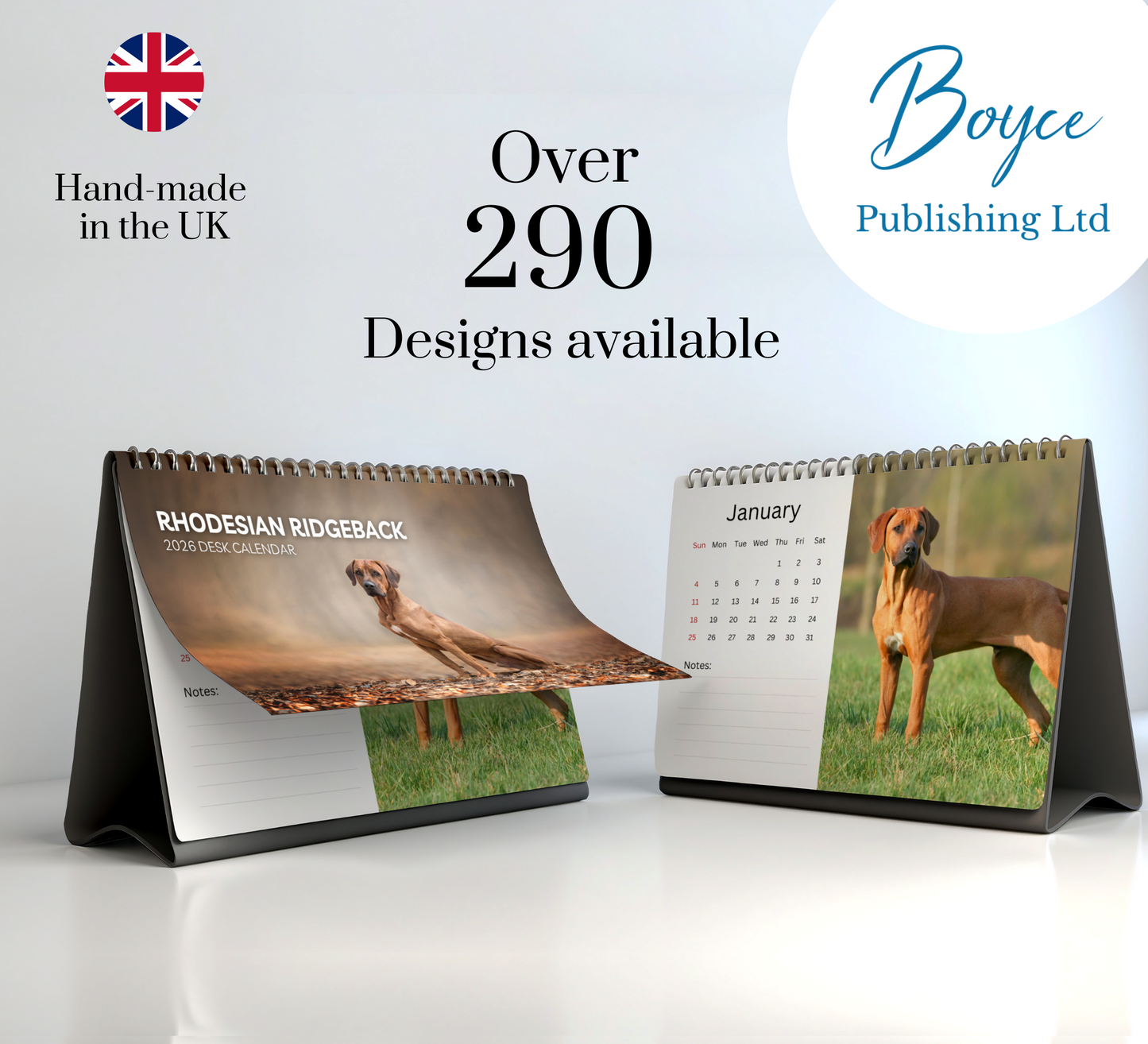 Rhodesian Ridgeback Desk Calendar 2026-2027