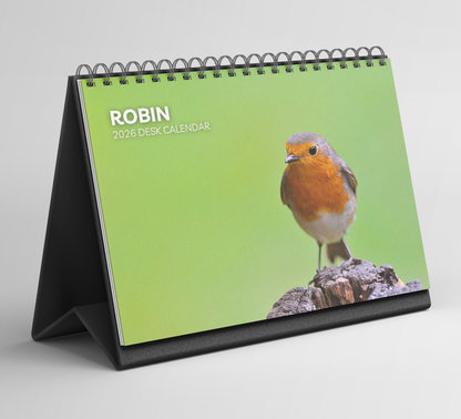 Robin Desk Calendar 2026-2027