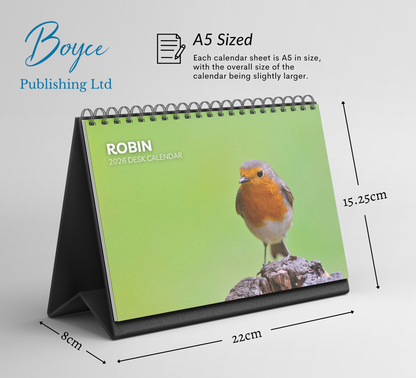 Robin Desk Calendar 2026-2027