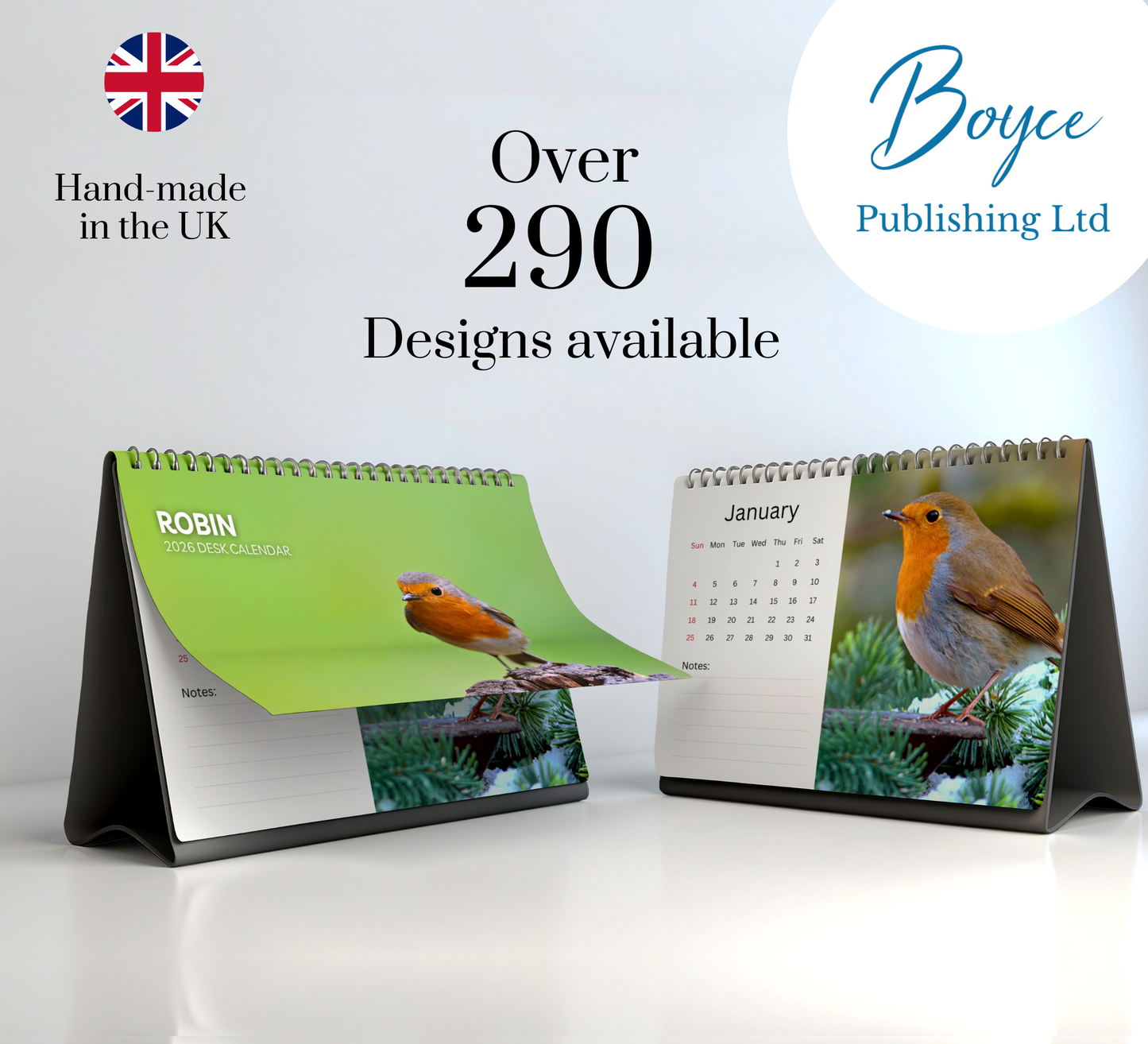 Robin Desk Calendar 2026-2027