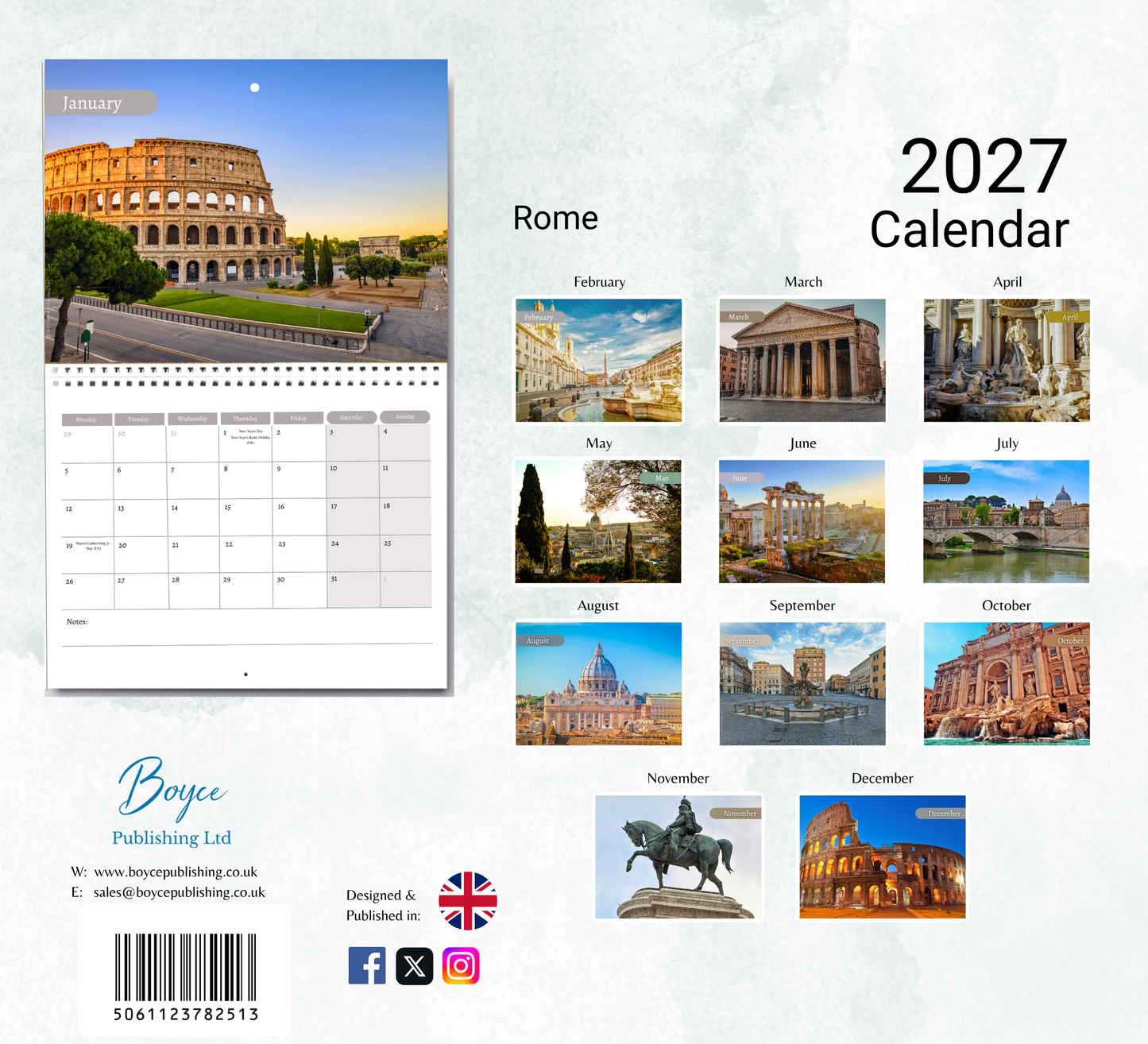 Rome Calendar 2027
