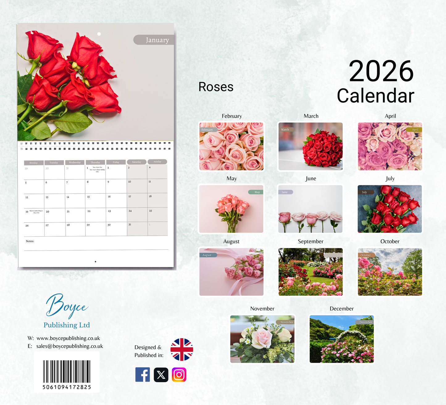 Roses Calendar 2026