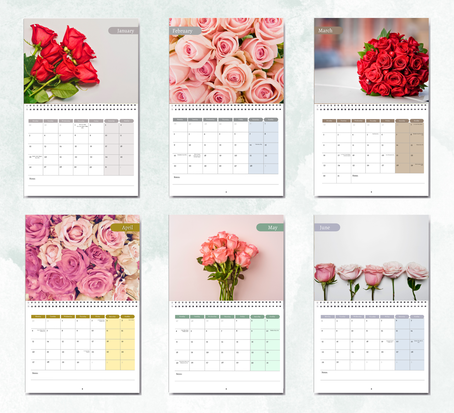 Roses Calendar 2026