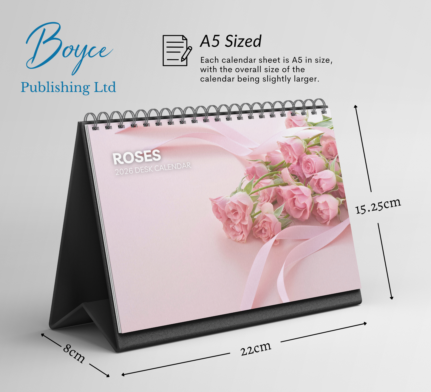 Roses Desk Calendar 2026-2027