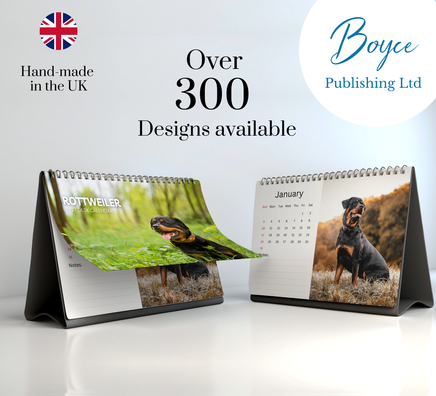 Rottweiler Desk Calendar 2027-2028