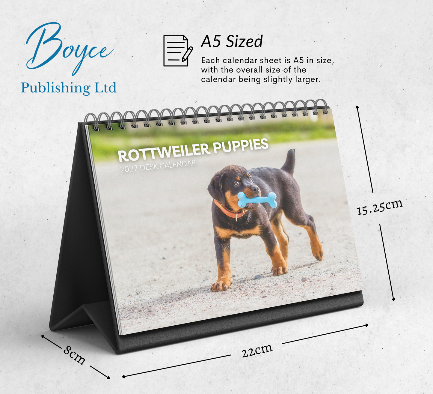 Rottweiler Puppies Desk Calendar 2027-2028