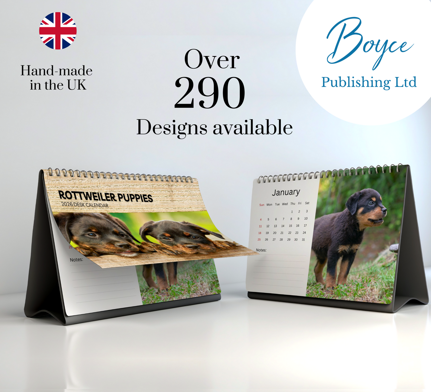 Rottweiler Puppies Desk Calendar 2026-2027