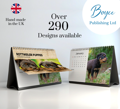 Rottweiler Puppies Desk Calendar 2026-2027
