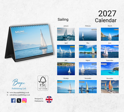 Sailing Desk Calendar 2027-2028