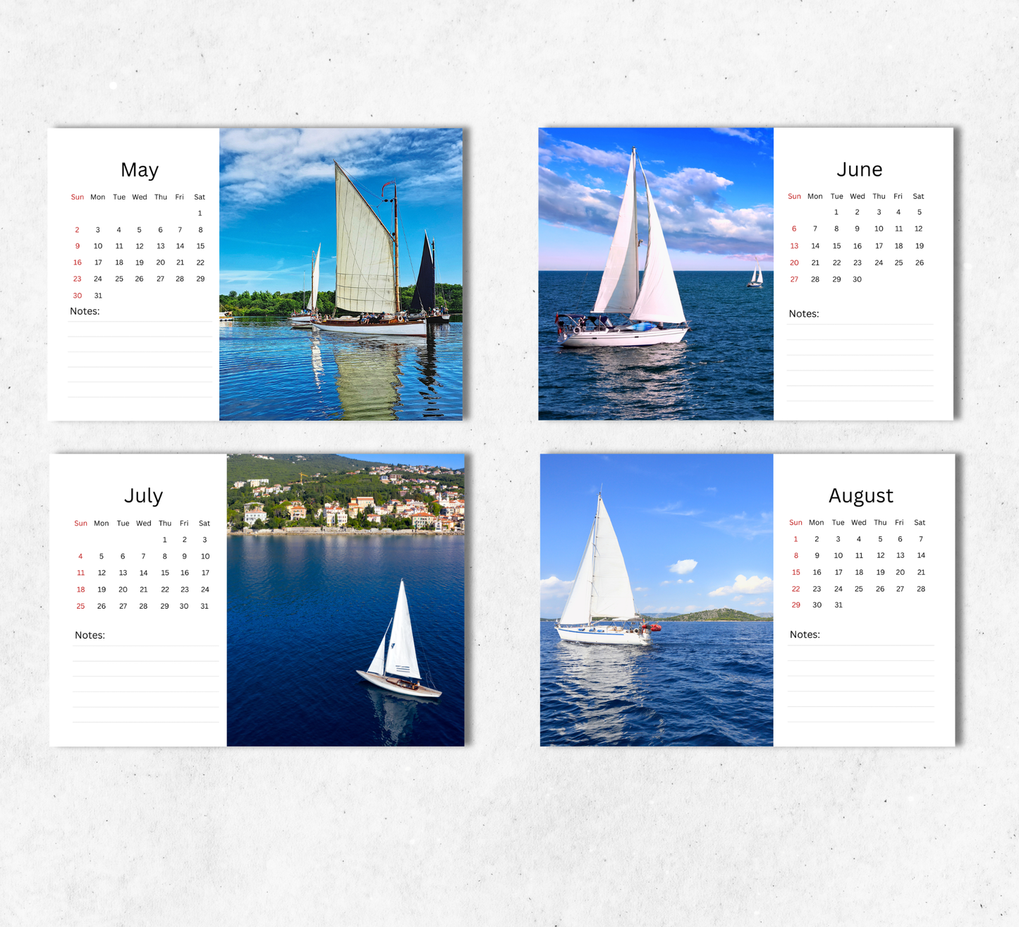 Sailing Desk Calendar 2027-2028