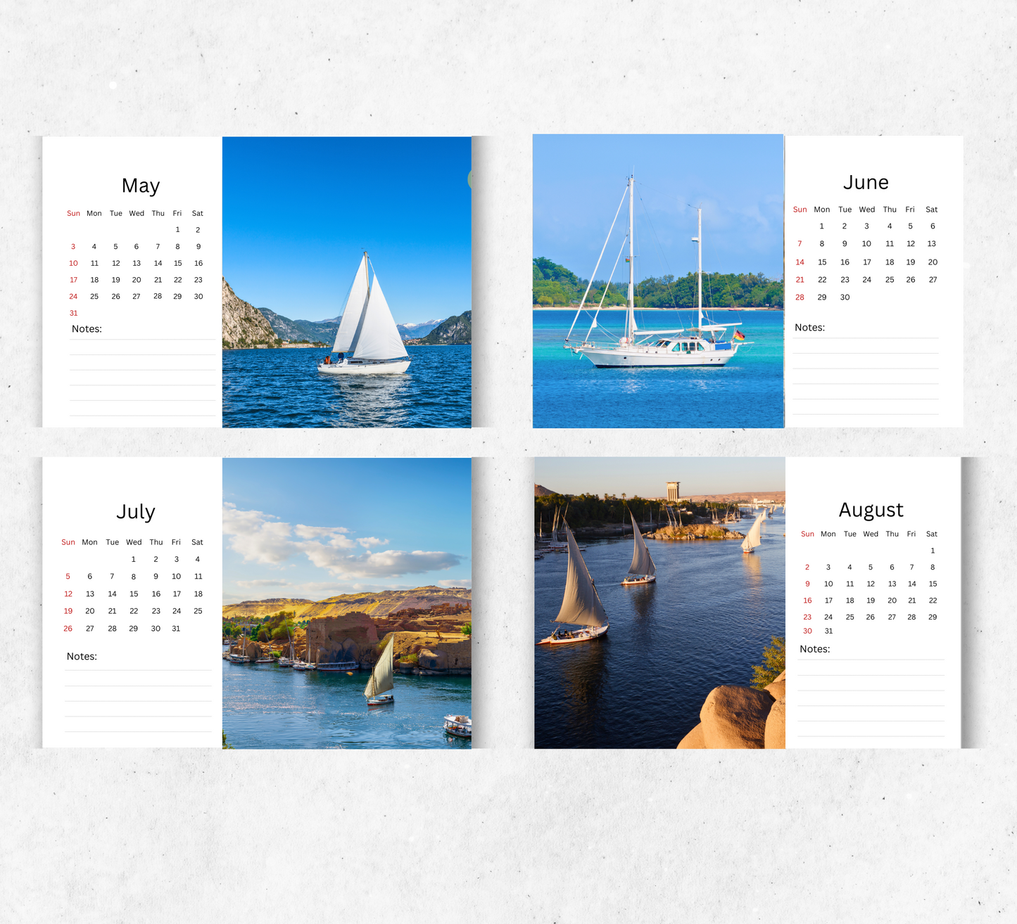 Sailing Desk Calendar 2026-2027
