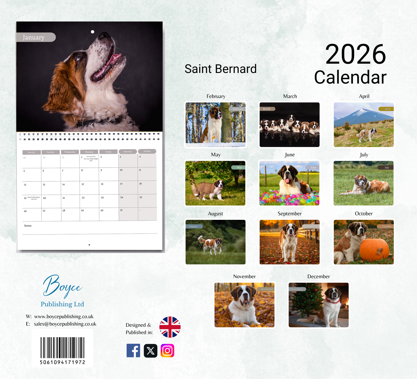 Saint Bernard Calendar 2026