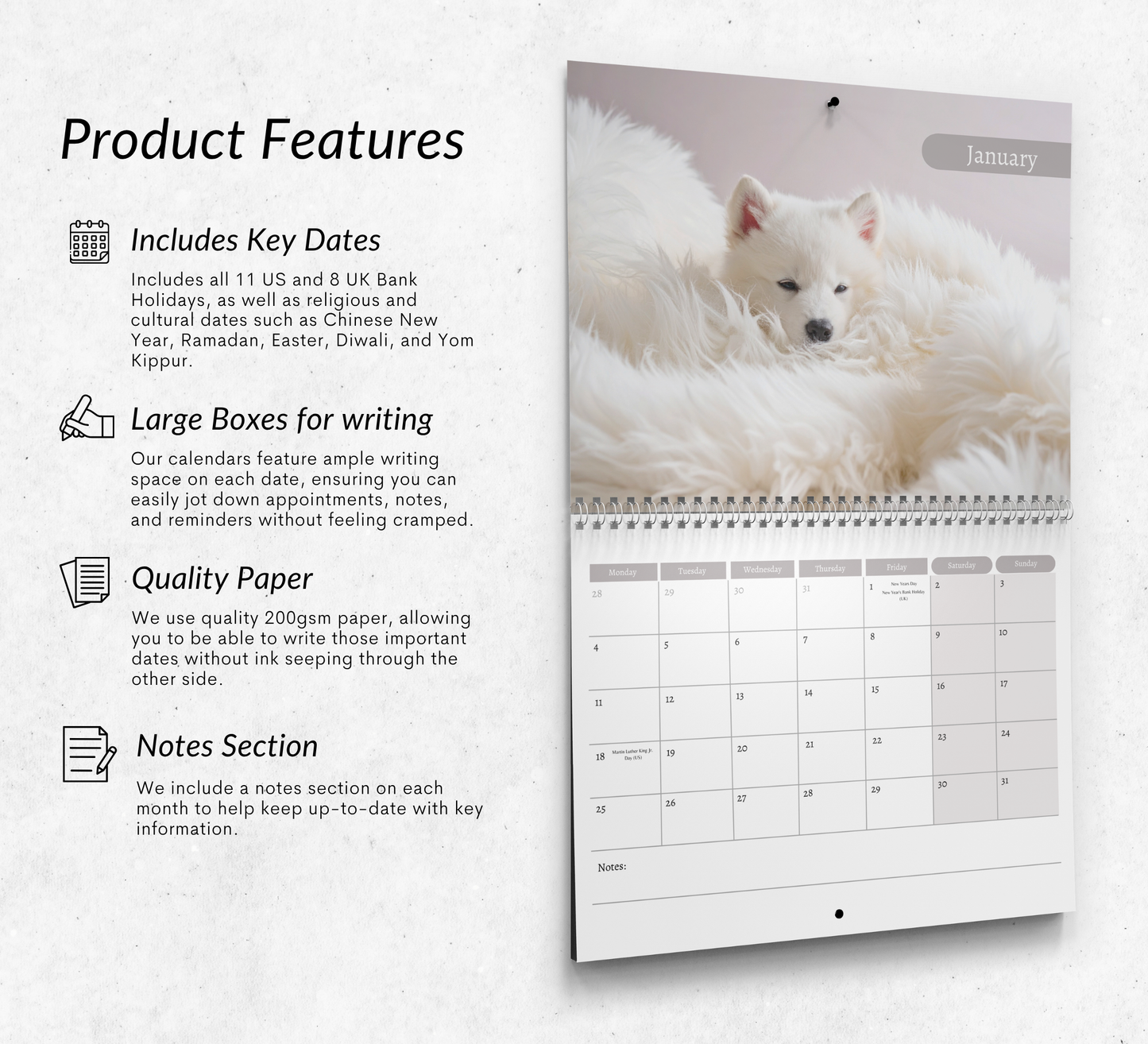 Samoyed Calendar 2027