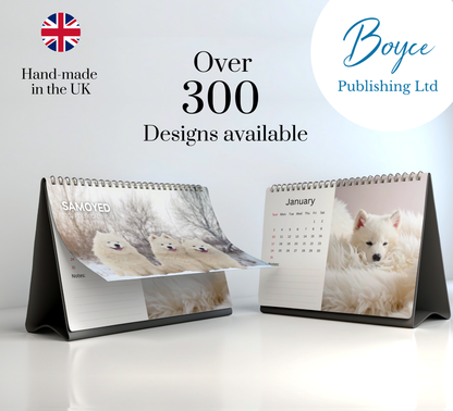Samoyed Desk Calendar 2027-2028