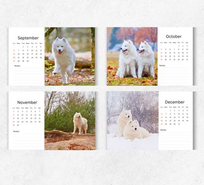 Samoyed Desk Calendar 2026-2027