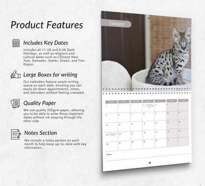 Savannah Cat Calendar 2026