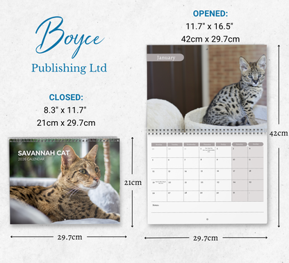 Savannah Cat Calendar 2026