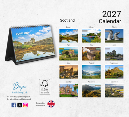 Scotland Desk Calendar 2027-2028