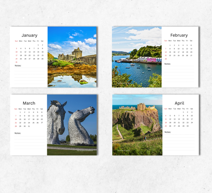 Scotland Desk Calendar 2027-2028