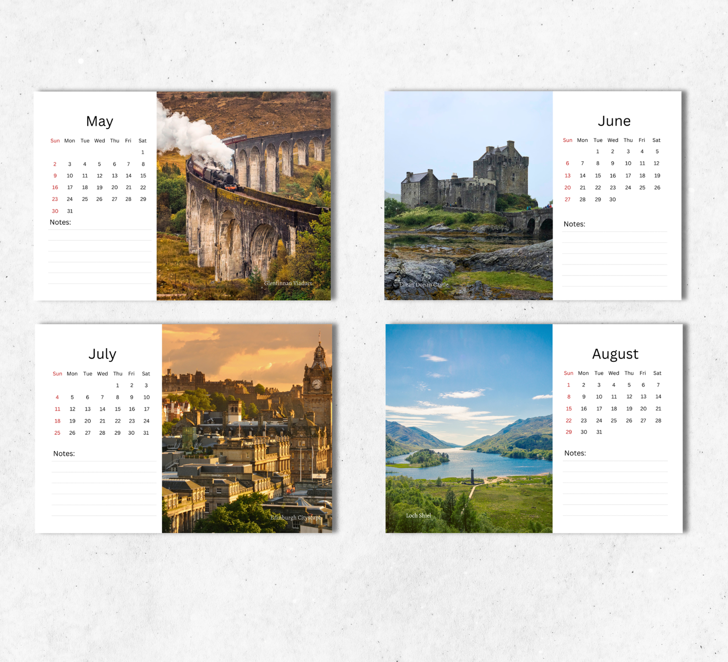 Scotland Desk Calendar 2027-2028
