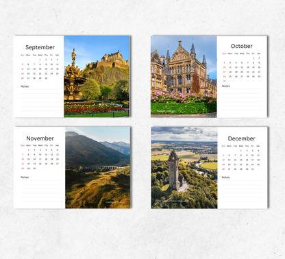 Scotland Desk Calendar 2027-2028