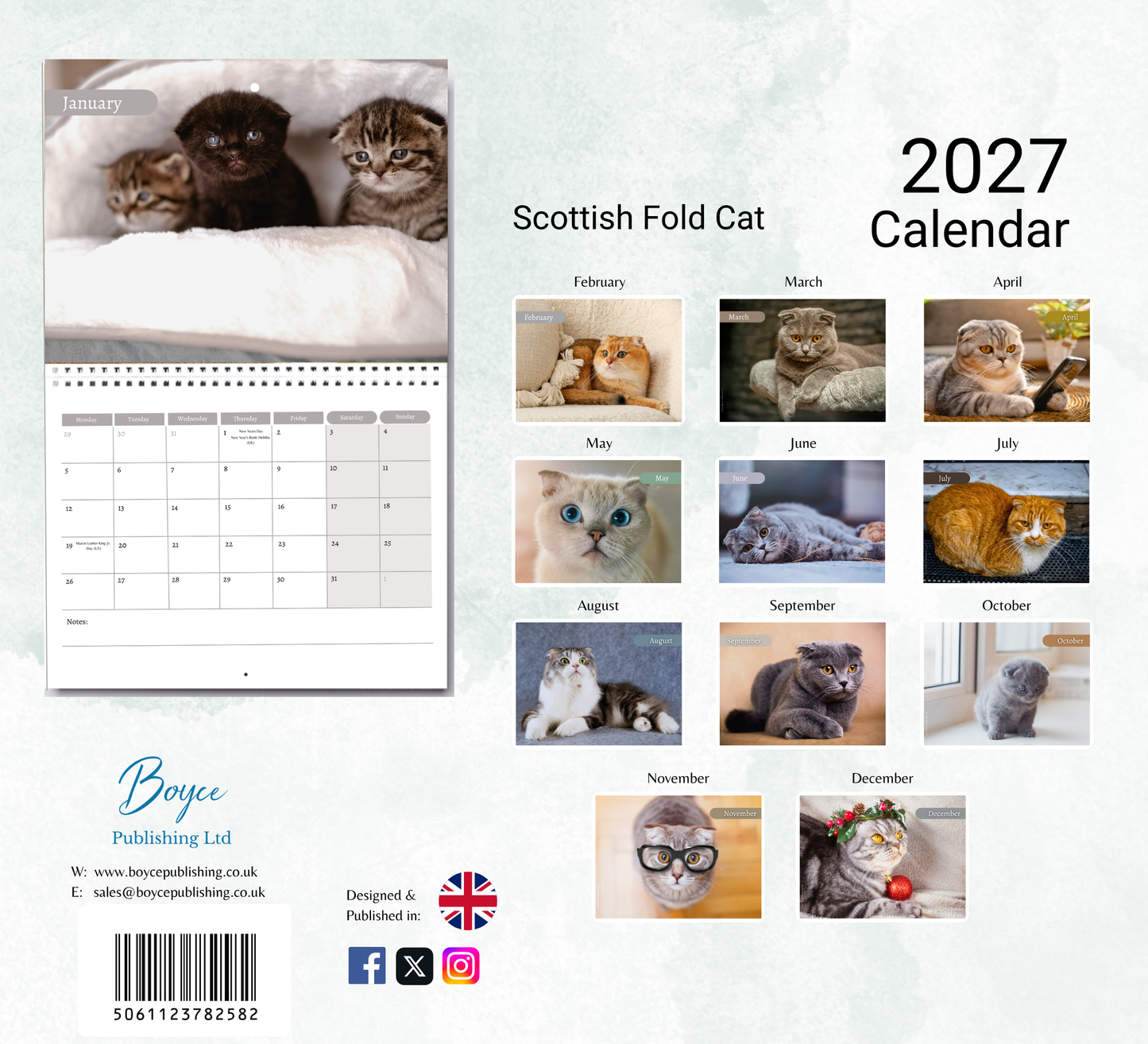 Scottish Fold Calendar 2027