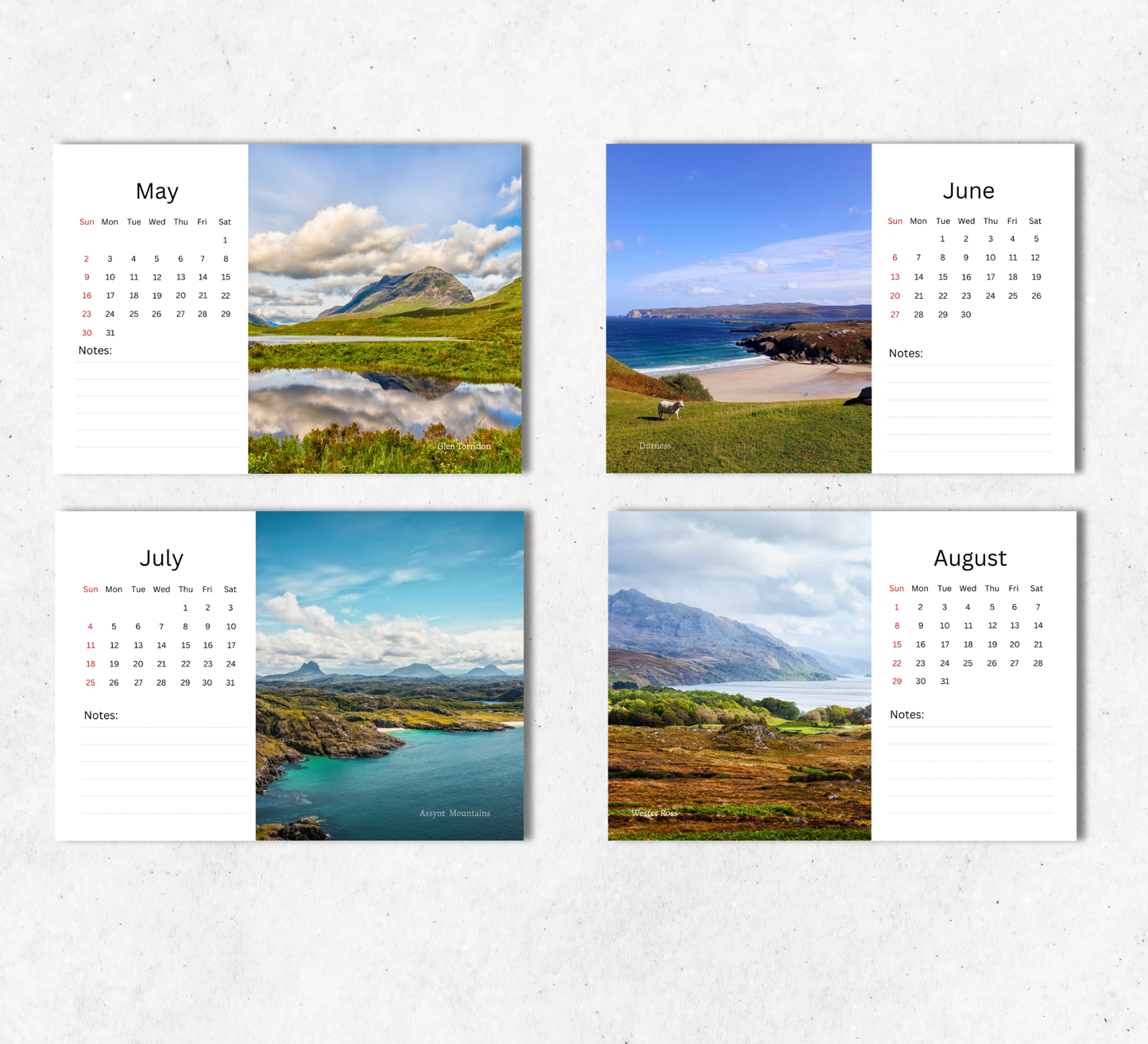 Scottish Highlands Desk Calendar 2027-2028