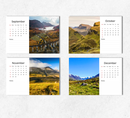 Scottish Highlands Desk Calendar 2027-2028