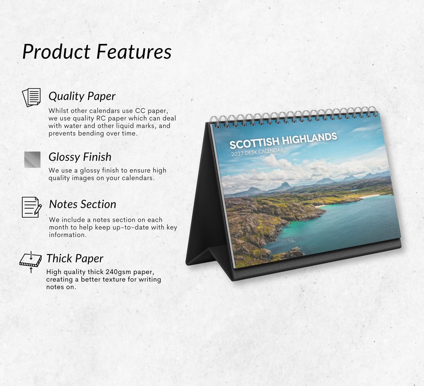 Scottish Highlands Desk Calendar 2027-2028