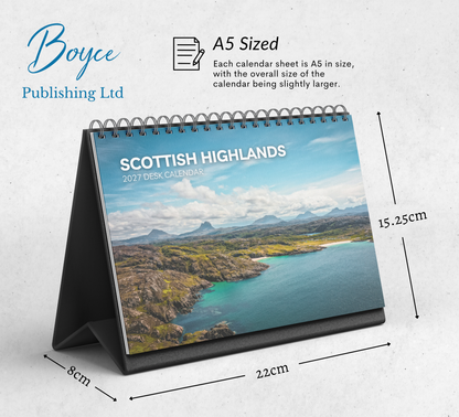 Scottish Highlands Desk Calendar 2027-2028