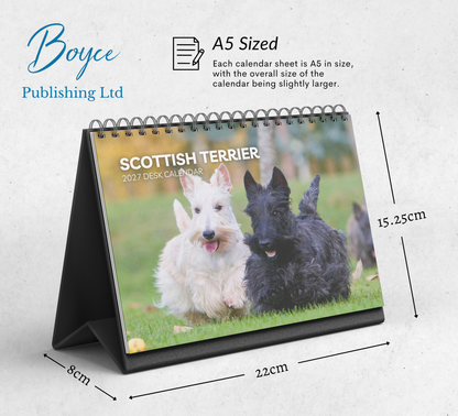 Scottish Terrier Desk Calendar 2027-2028