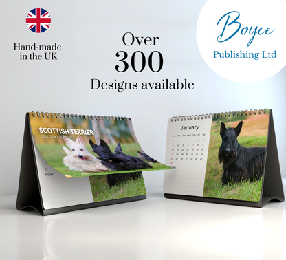Scottish Terrier Desk Calendar 2027-2028