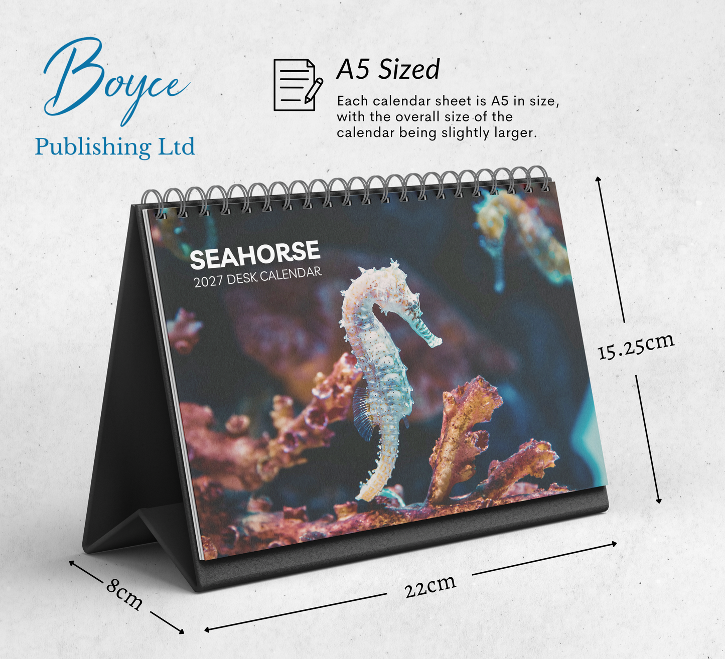 Seahorse Desk Calendar 2027-2028