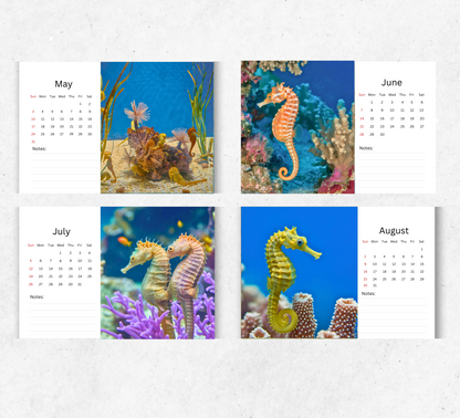 Seahorse Desk Calendar 2026-2027