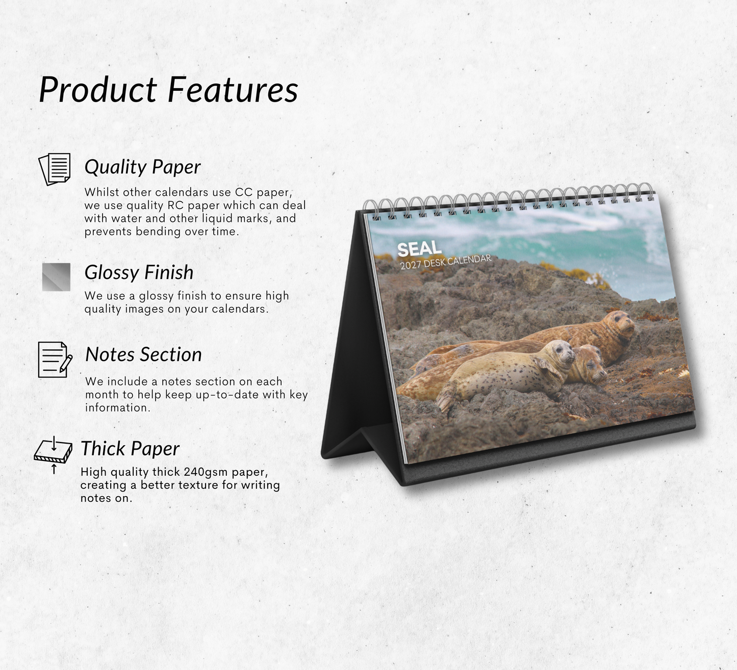 Seal Desk Calendar 2027-2028