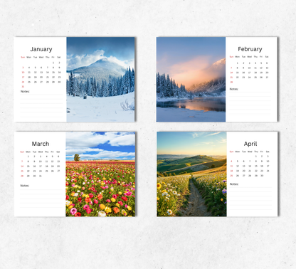 Seasons Desk Calendar 2027-2028
